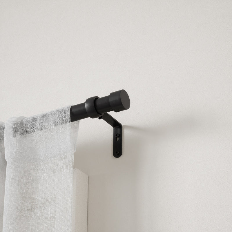 Single Curtain Rods | color: Brushed-Black | size: 36-66